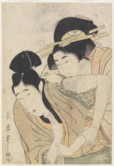 (Courtisane en haar Minnaar), c. 1800-1804 door Kitagawa Tsukimaro